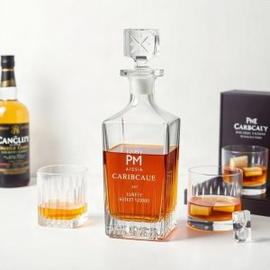 Custom Engraved Crystal Decanter Set Premium Whiskey Gift (AI)