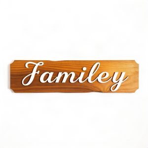 Personalized Family Name Sign Custom Wood Wall Art (AI)