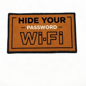 Hide Your WiFi Password Funny Welcome Mat Doormat (AI)