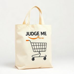 Judge Me By My Amazon Cart Funny Canvas Tote Bag (AI)