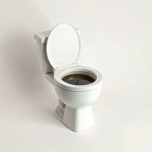 Toilet Mug Drink Coffee From A Tiny Toilet Bowl (AI)