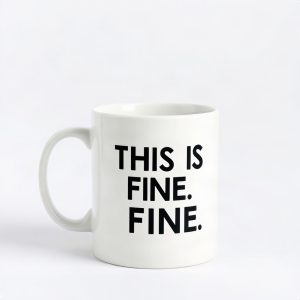 This Is Fine Dog Meme Mug Everything Is Fine Coffee Cup (AI)